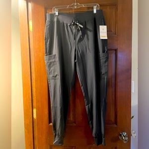 NWT MedCouture Peaches Gray Scrub Pants size Large